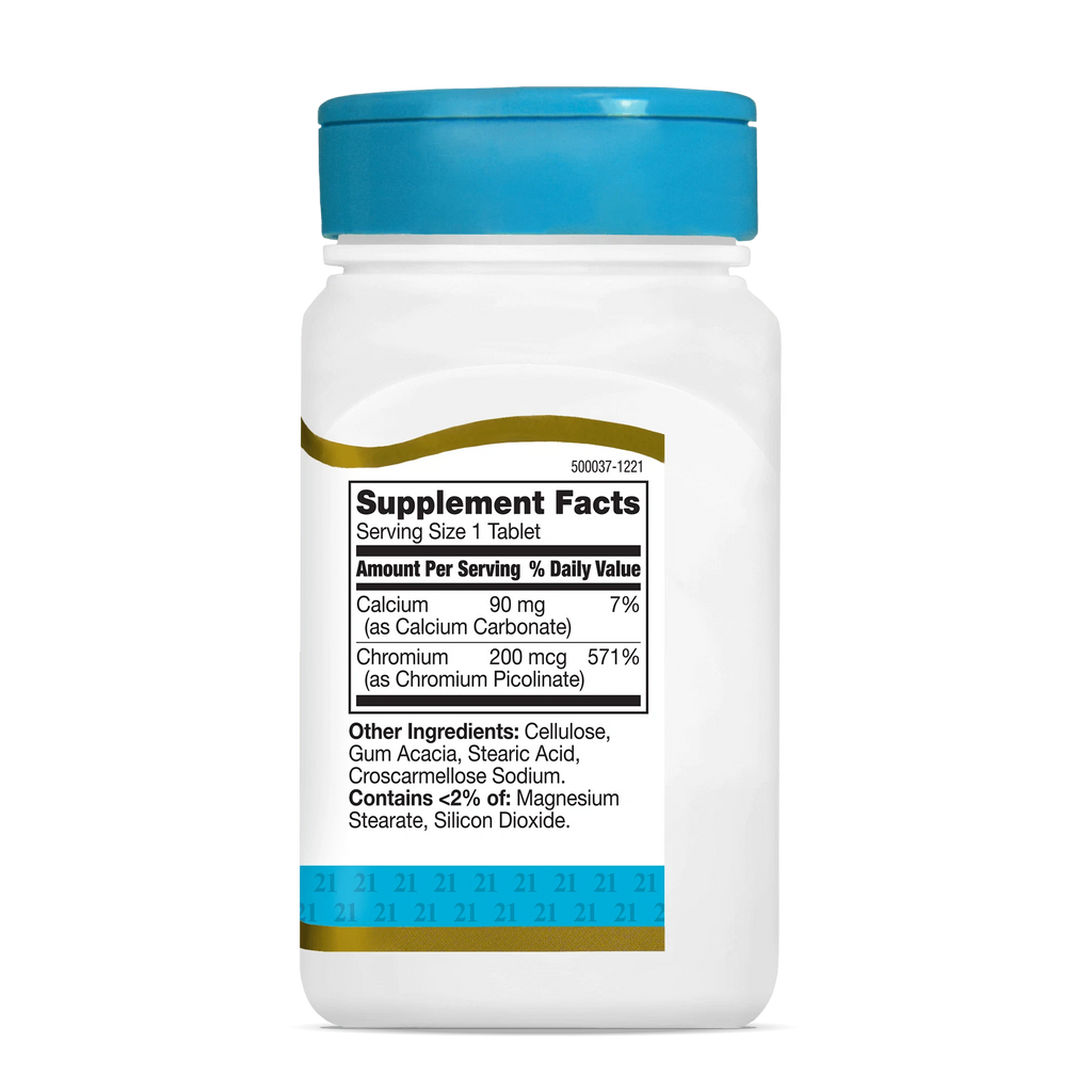 21ST CENTURY® Chromium Picolinate 200mcg 100 Tablets - OX Muscle