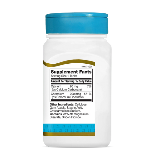 21ST CENTURY® Chromium Picolinate 200mcg 100 Tablets - OX Muscle