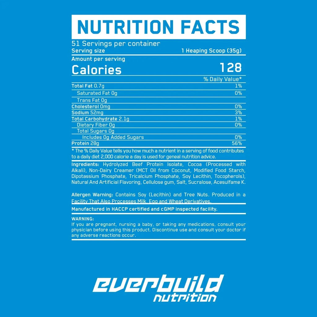 Ever Build Nutrition 100% Beef Protein Isolate 51 servings - OX Muscle