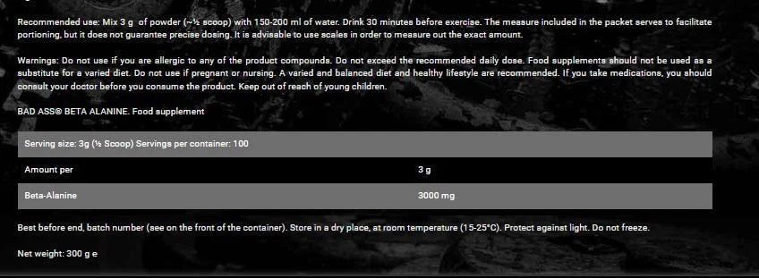 BAD ASS® BETA ALANINE - OX Muscle