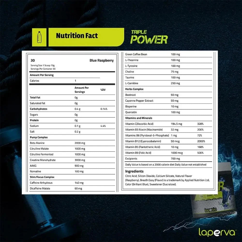 Laperva Tripple Power 390gm - 30 servings - OX Muscle