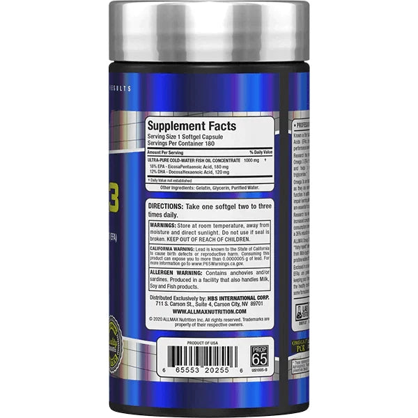 ALLMAX Nutrition Omega3 180 Softgels - OX Muscle
