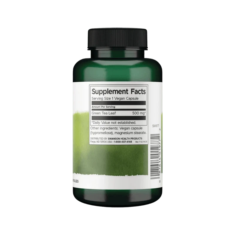 Swanson Green Tea 500mg - 100 Capsules - OX Muscle