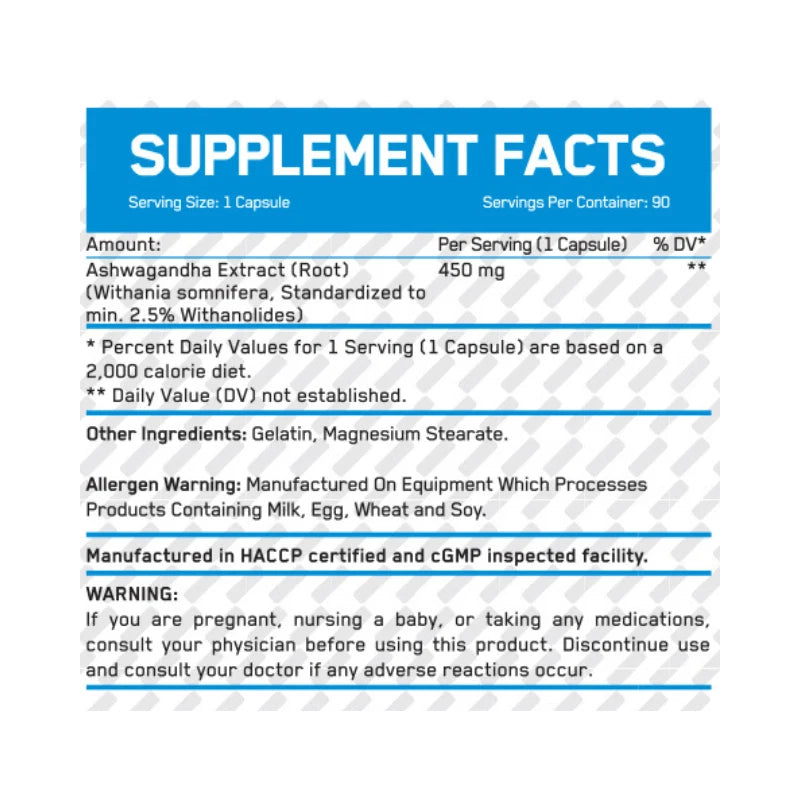 Ever Build Ashwagandha 450mg - 90 Capsules - OX Muscle