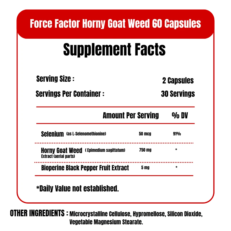Force Factor Horny Goat Weed 60 Capsules - OX Muscle