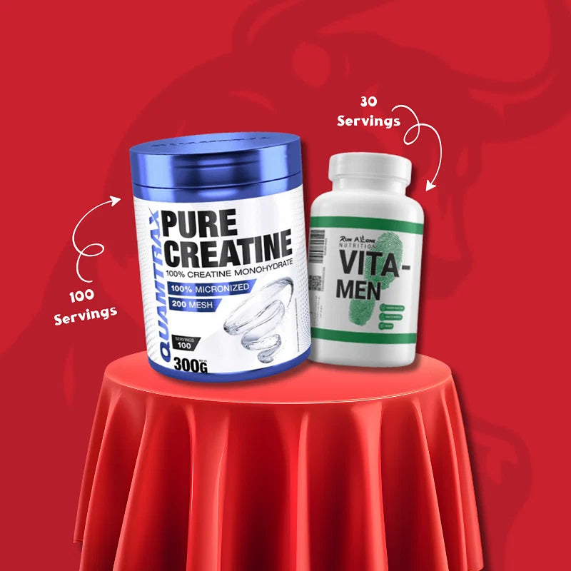 Quamtrax Creatine 100 servings & Run Alone Multivitamin 30 servings
