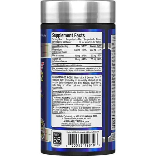Allmax Nutrition ZMX² ADVANCED 90 Capsules - 30 Servings - OX Muscle