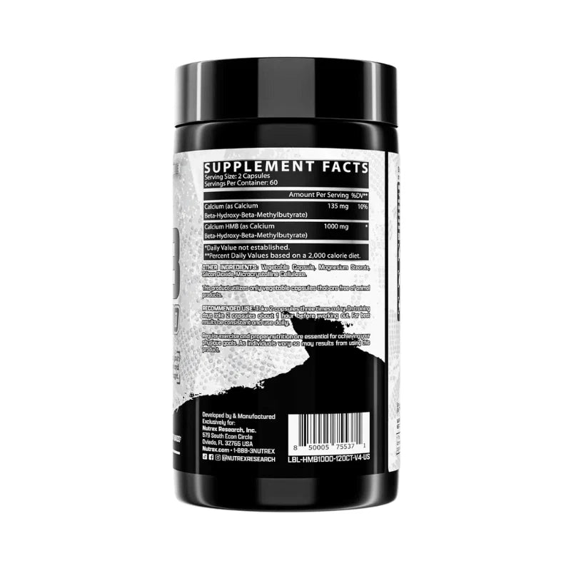 Nutrex Research HMB 1000 - 120 Capsules - OX Muscle