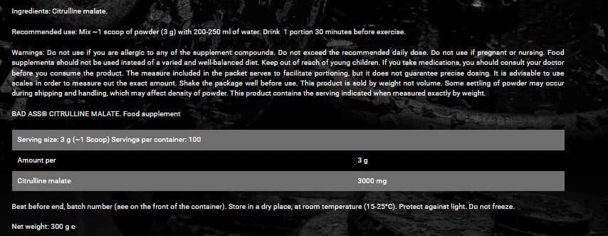 BAD ASS® Citrulline Malate - OX Muscle