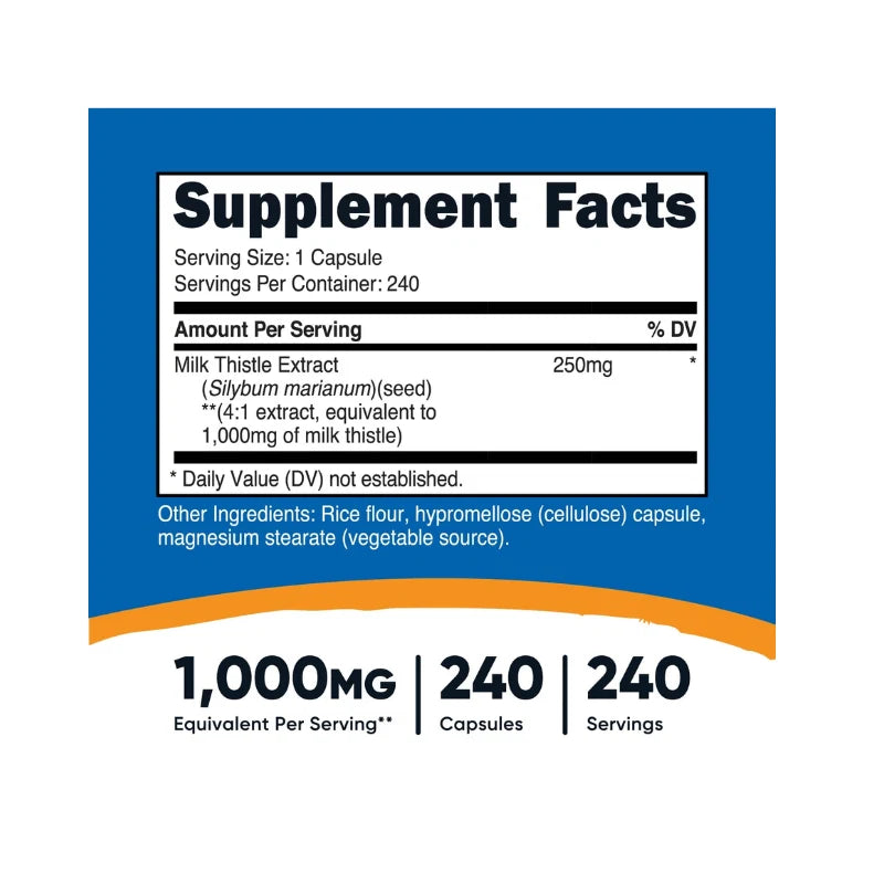 Nutricost Milk Thistle 1000 mg 240 capsules - OX Muscle