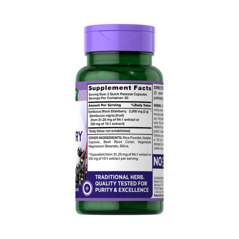 Nature's Truth Sambucus Black Elderberry 2000mg - OX Muscle