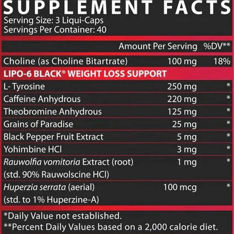 nutrex research lipo 6 black powerful new edition 120 capsules - OX Muscle