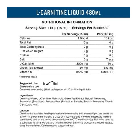applied nutrition l-carnitine liquid 3000mg - OX Muscle