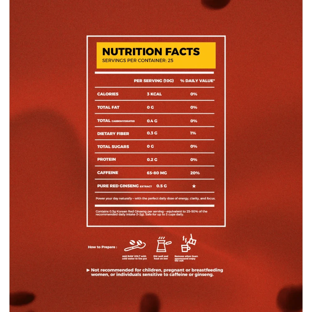 Snac Raw Ginseng Coffee 250 gm - OX Muscle