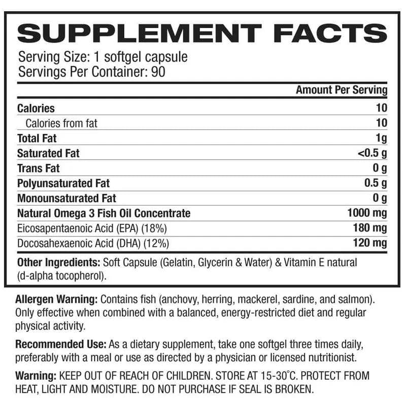 USN Fish Oil Omega-3 90 Tablets - OX Muscle