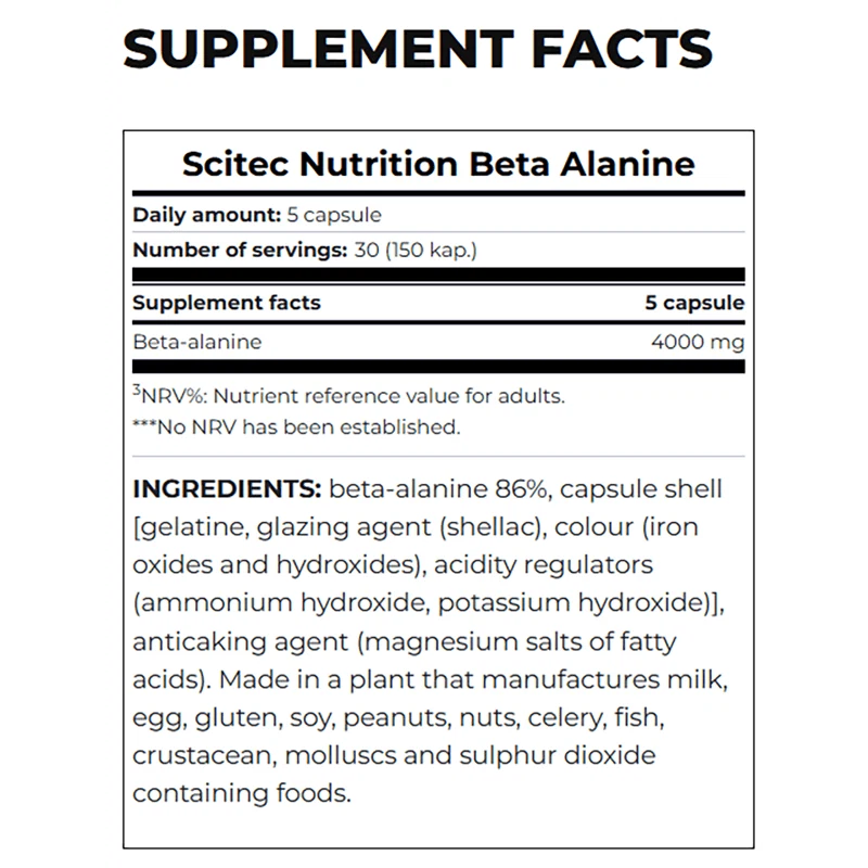 Scitec Nutrition Beta Alanine 150 Caps - 30 servings - OX Muscle