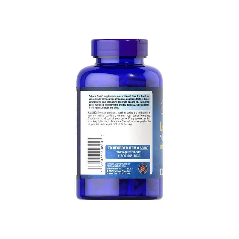 Puritans Pride L-ARGININE 1000mg 100 capsules - OX Muscle