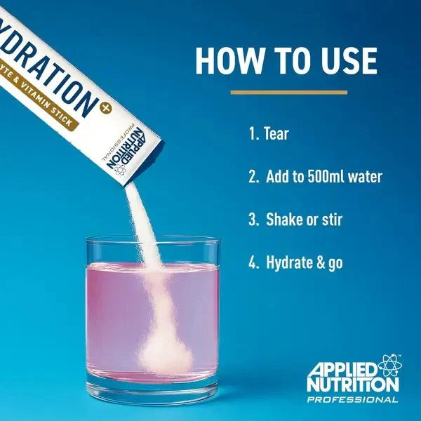 Applied Nutrition Hydration+ Electrolyte &amp; Vitamin Powder 7 Sticks - OX Muscle
