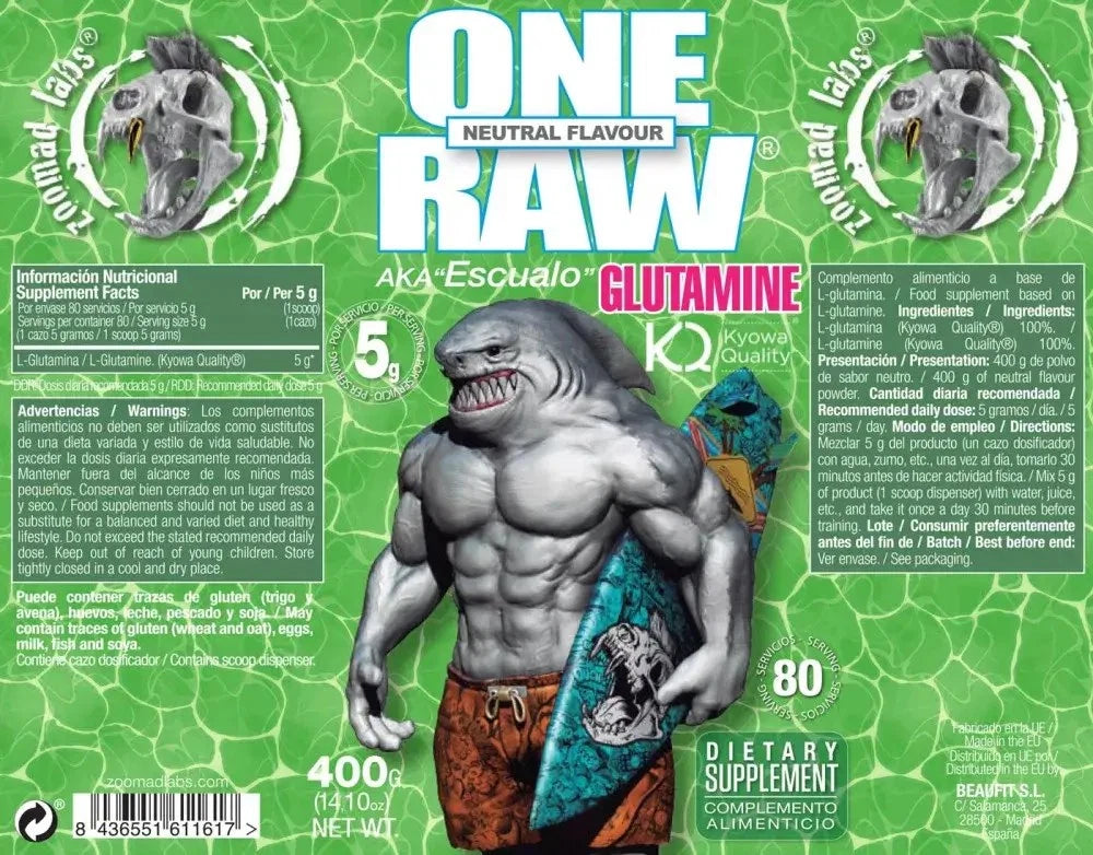 Zoomad Labs Glutamine One Raw 400gm - 80 servings - OX Muscle