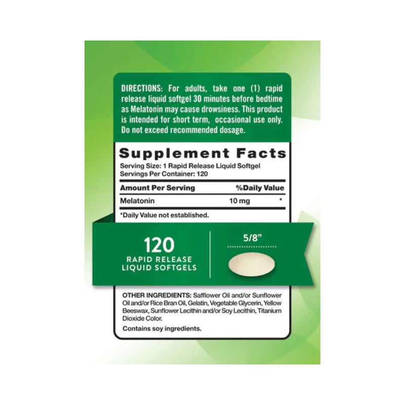 Nature's Truth Melatonin 10mg - 120 softgels - OX Muscle