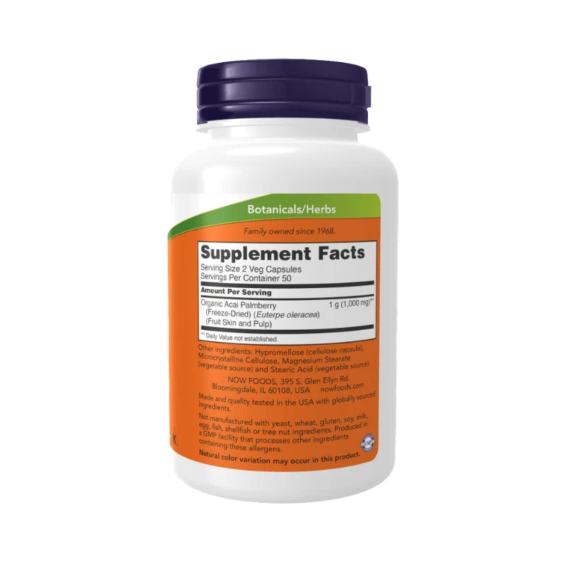 Now Foods Acai 500mg 100 Capsules - OX Muscle