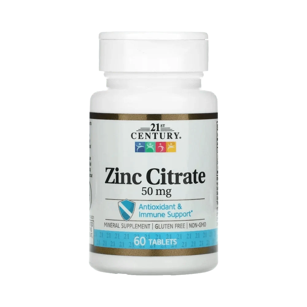 21ST CENTURY® Zinc Citrate 50mg 60 Tablets - OX Muscle