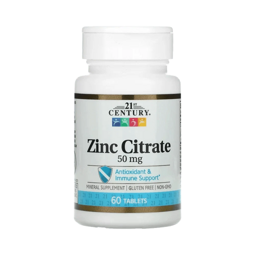 21ST CENTURY® Zinc Citrate 50mg 60 Tablets - OX Muscle