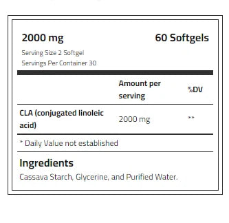body builder cla 2000mg 60 vegan softgels - OX Muscle
