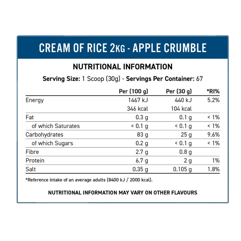 Applied Nutrition Cream Of Rice 1kg- 33 servings - OX Muscle