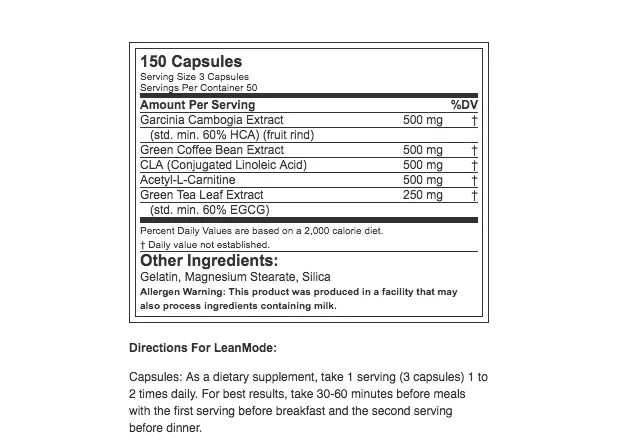 EVL Evolution Nutrition LeanMode Stimulant Free Weight Loss Support - OX Muscle