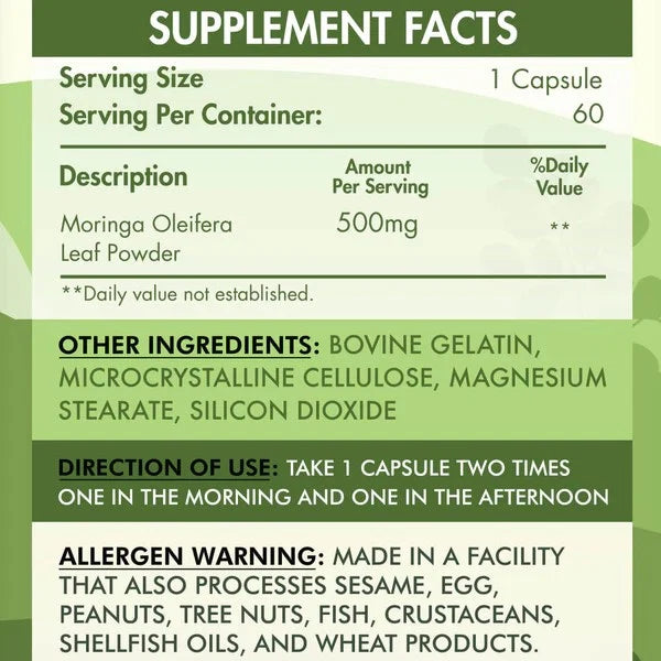 Organic Nation Moringa Oleifera - 60Servings - OX Muscle