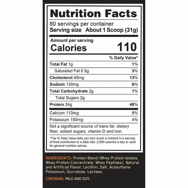 Optimum Nutrition Gold Standard 100% Whey -2480 g - 80 Servings - OX Muscle