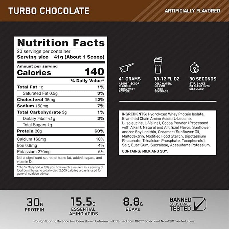 Optimum Nutrition Hydro Whey 800gm - 20 serv - OX Muscle