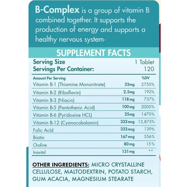 Organic Nation B-Complex Advanced Formula - 120 tablets 120 servings - OX Muscle