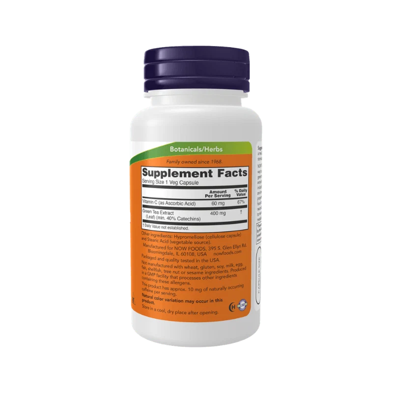 Now Foods Green Tea 400mg 100 Capsules - OX Muscle