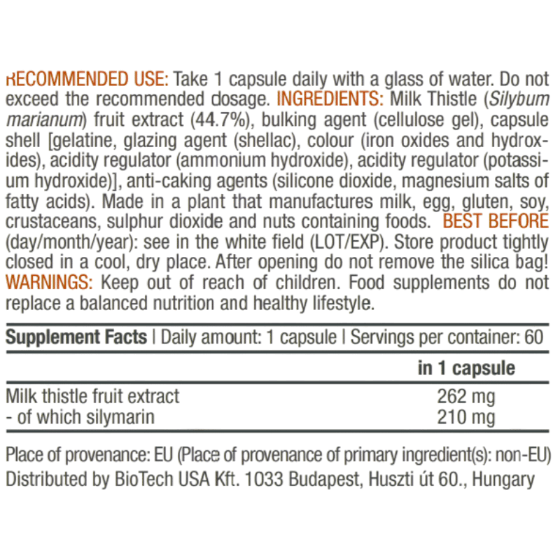 Bio Tech Usa Milk Thistle 60 capsules