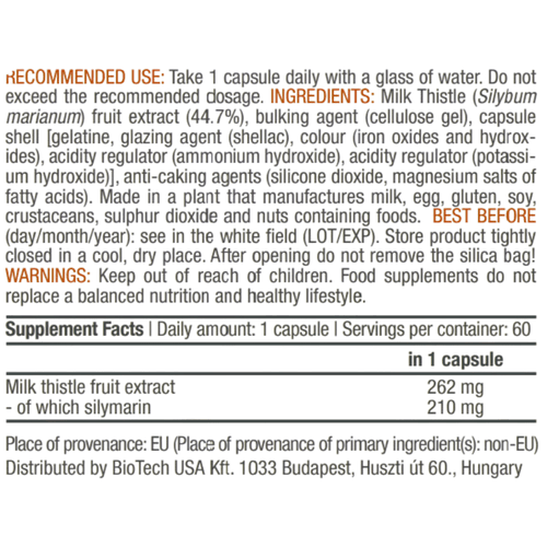 Bio Tech Usa Milk Thistle 60 capsules