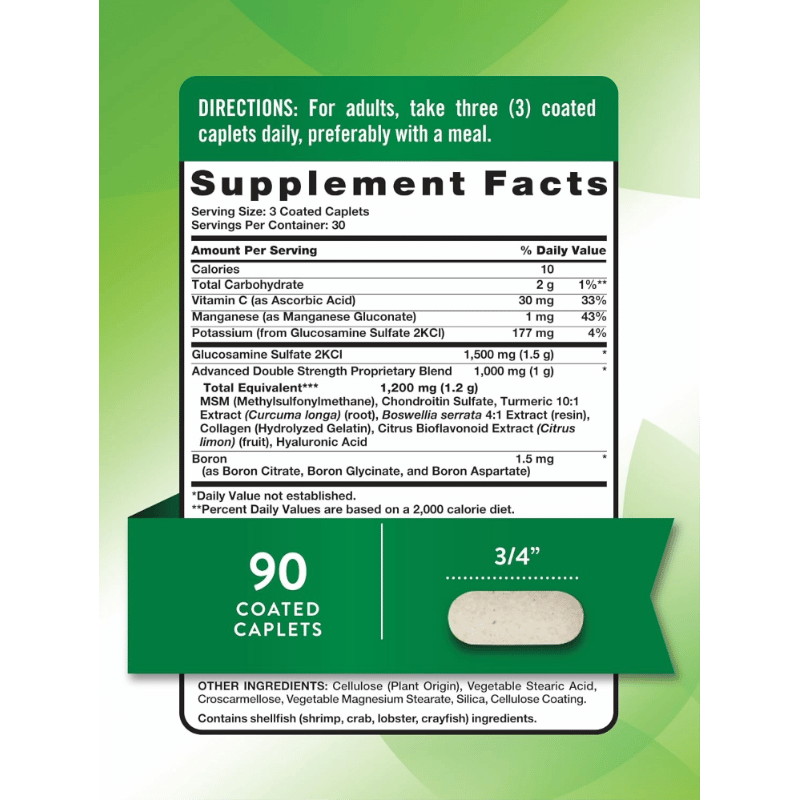 Nature’s Truth Glucosamine Chondroitin MSM and Turmeric Complex, 90 Caplets, 30 Servings