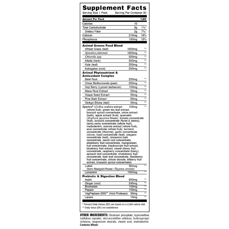 Universal Nutrition Animal Daily Greens 30 Packs