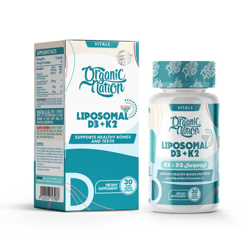 Organic Nation Liposomal D3+K2 - 60Capsules - 60 serv - OX Muscle
