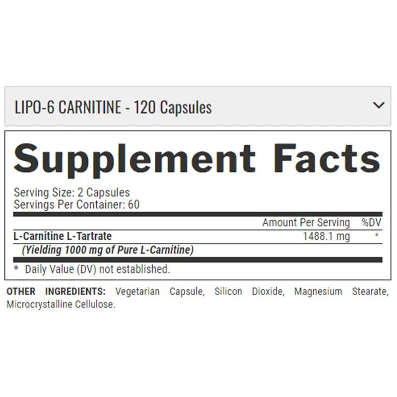 Nutrex Research Lipo 6 Carnitine 60 Capsules - OX Muscle