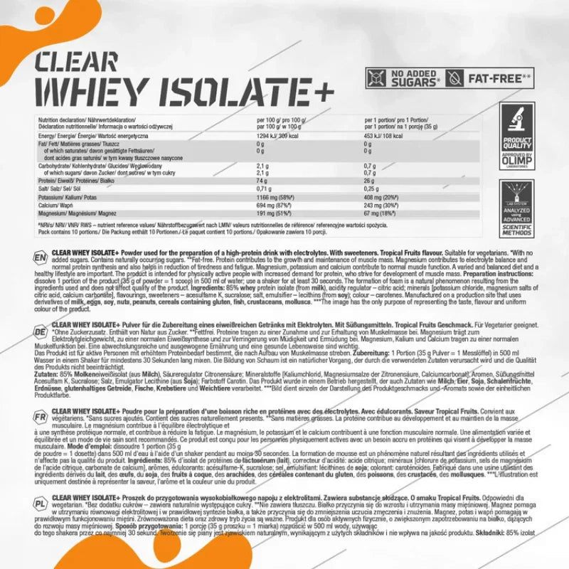 Olimp Sport Nutrition Clear Whey Isolate 10 Servings - OX Muscle
