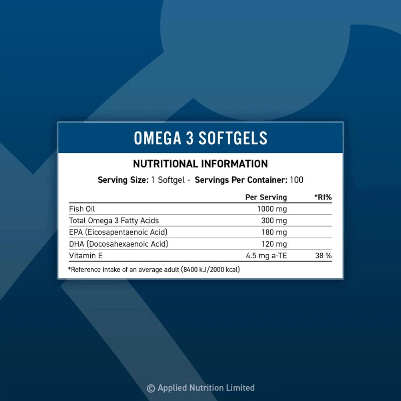 Applied Nutrition Omega 3 - 100 softgels - OX Muscle