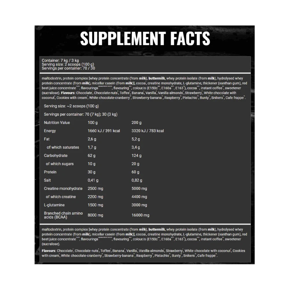 BAD ASS® Mass 7 kg - 70 servings - OX Muscle