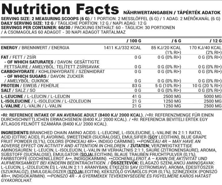 Nutriversum BCAA 2:1:1 360gm - OX Muscle