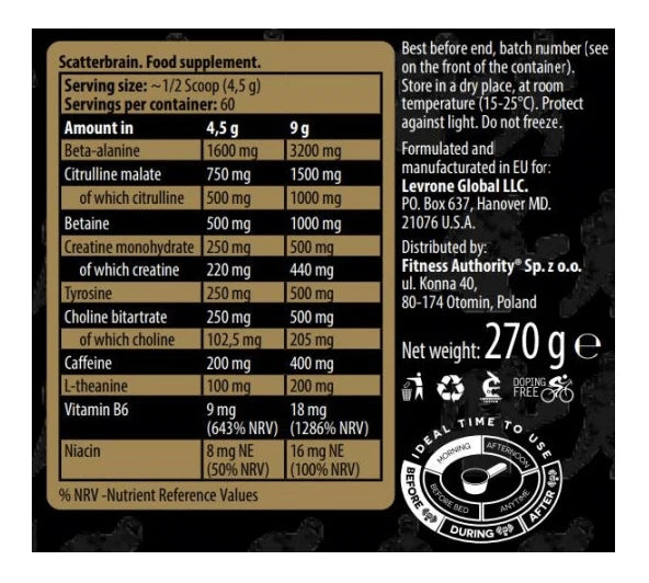 kevin levrone scatterbrain pre-workout - OX Muscle