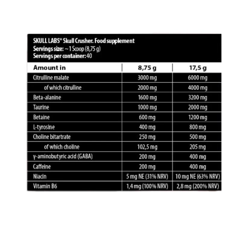 Skull Labs Skull Crusher 350g - 40 servings - OX Muscle