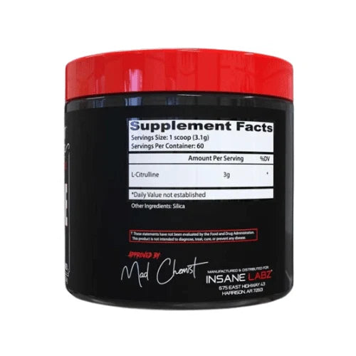 Insane Labz Asylum Cabinet L-Citrulline 60 servings - OX Muscle