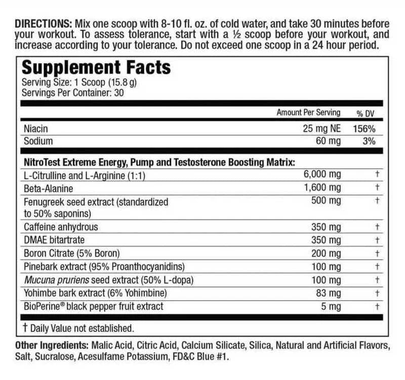 Muscle Meds Nitrotest Pre-workout + Test Booster - OX Muscle