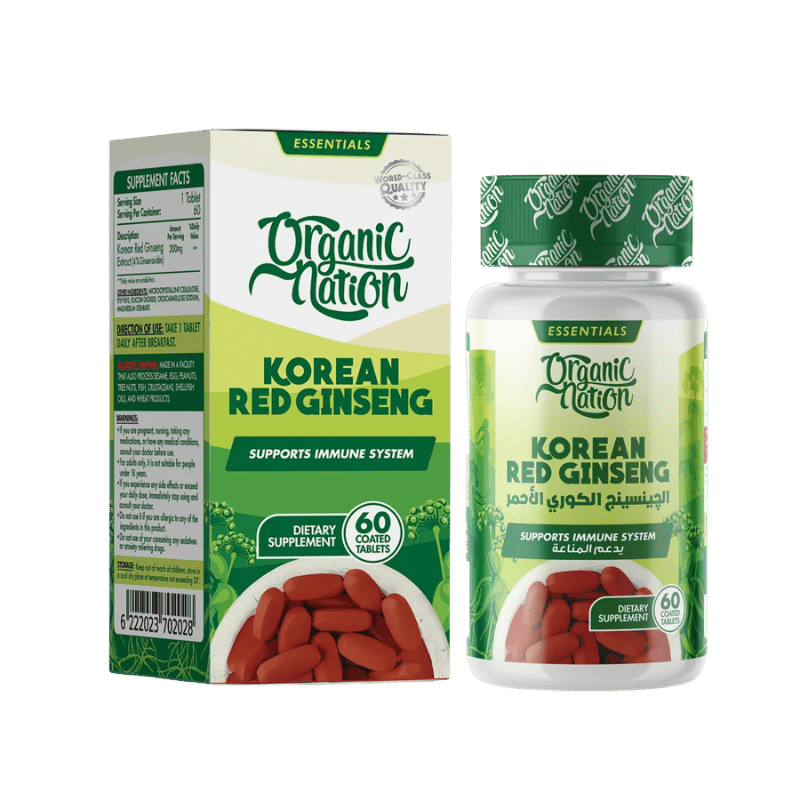 Organic Nation Red Korean Ginseng, 60Tablets
